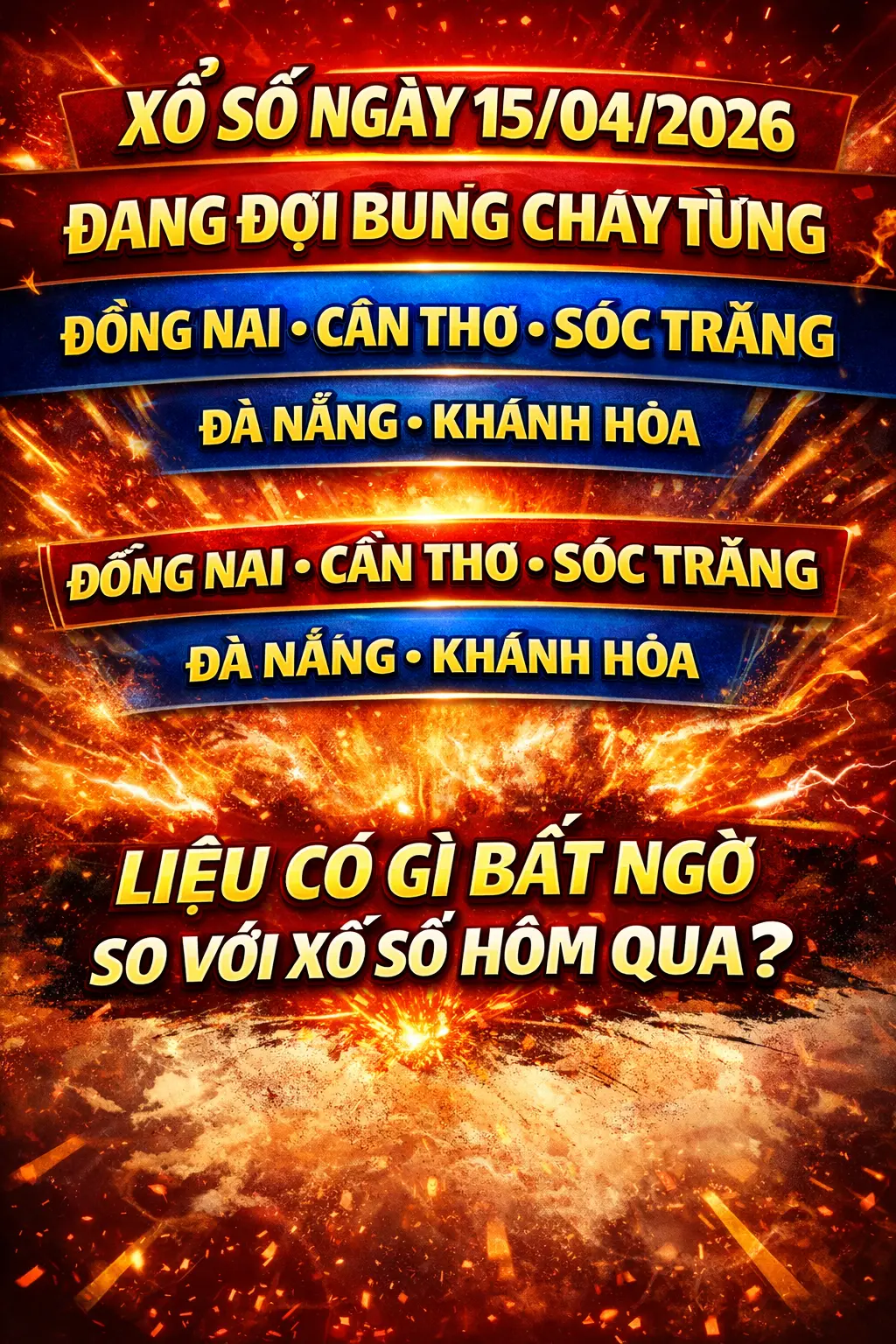 XỔ SỐ THỨ TƯ NGÀY 15/04/2026 ĐANG ĐỢI BÙNG CHÁY TỪNG CON SỐ – LIỆU CÓ GÌ BẤT NGỜ SO VỚI XỔ SỐ HÔM QUA?